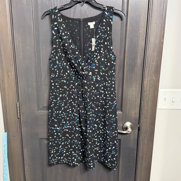 J. Crew Dresses & Skirts - J Crew NWT Black Abstract Print Sleeveless V Neck Sheath Dress Size 8
